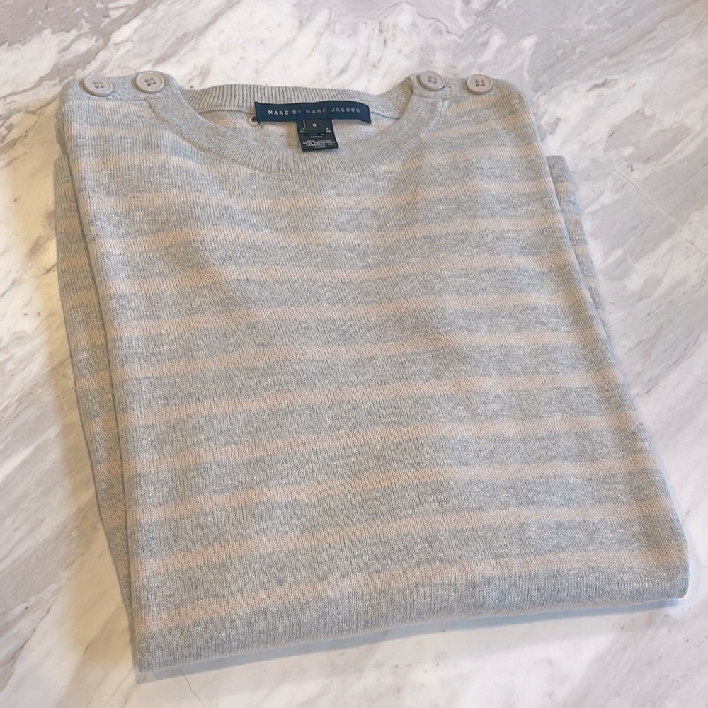 Marc by Marc Jacobs Striped Sweater with Button Details